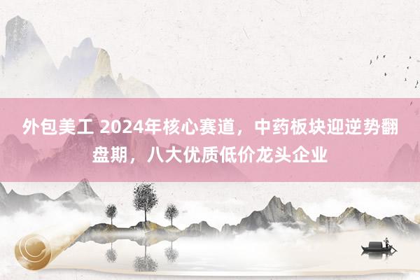 外包美工 2024年核心赛道，中药板块迎逆势翻盘期，八大优质低价龙头企业