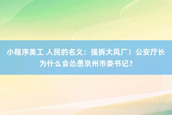 小程序美工 人民的名义：强拆大风厂！公安厅长为什么会怂恿京州市委书记？