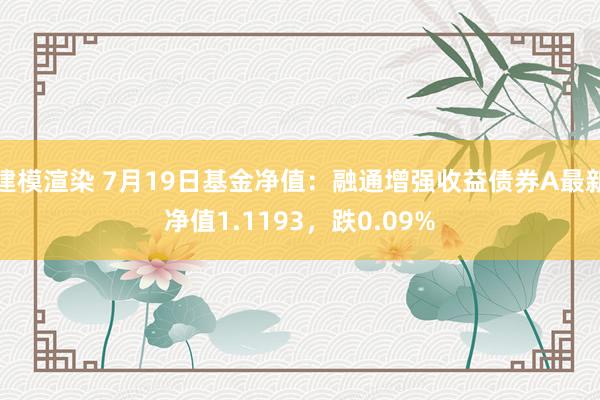 建模渲染 7月19日基金净值：融通增强收益债券A最新净值1.1193，跌0.09%